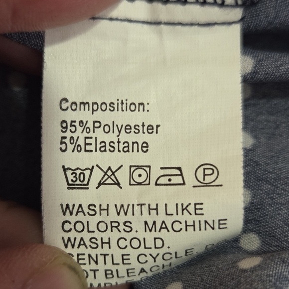 SHEIN Navy Polka Dot Wide Leg Jumpsuit Size 0XL - Picture 5 of 6